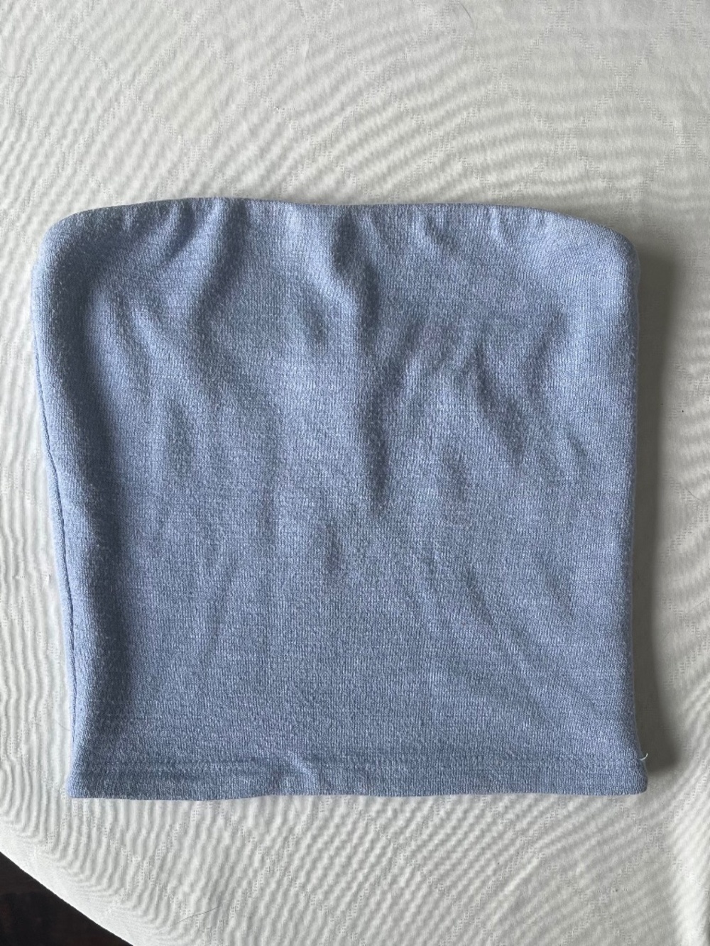 Wilfred Free Aritzia blue textured strapless cropped tube top